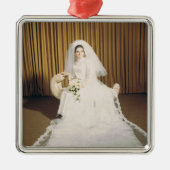 Retro Bride Silbernes Ornament (Vorne)