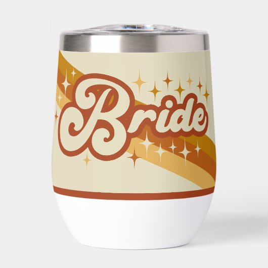Retro Bride Typografy Summer Rainbow Wedding (Vorderseite)