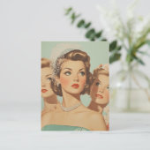 Retro Bridesmaiers in Style Postkarte (Stehend Vorderseite)