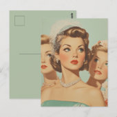 Retro Bridesmaiers in Style Postkarte (Vorne/Hinten)