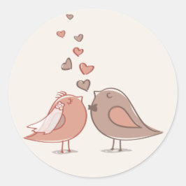 Retro Bridge und Groom Birds Geschenke Runder Aufkleber