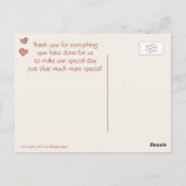 Retro Bridge und Groom Birds Vielen Dank Postkarte (Rückseite)