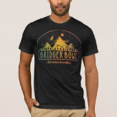 Retro Bridger Bowl Ski Abenteuer Gewartet T-Shirt (Vorderseite)