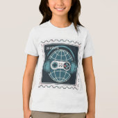 RETRO-BRIEFMARKE DES GAME CONTROLLER Tri-Blend SHIRT (Vorderseite)