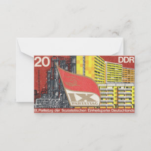 Retro-Briefmarke Deutsche Demokratische Republik Mitteilungskarte