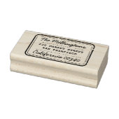 Retro-Briefmarke Familienname Skript und Rücksende Gummistempel (Stempel)