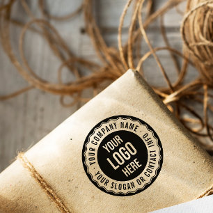 Retro-Briefmarke Frame Firmenname, Slogan & Logo Gummistempel