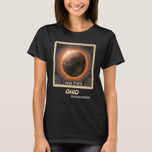 Retro-Briefmarke Gesamtsolaristin 2024 Ohio T-Shirt (Vorderseite)