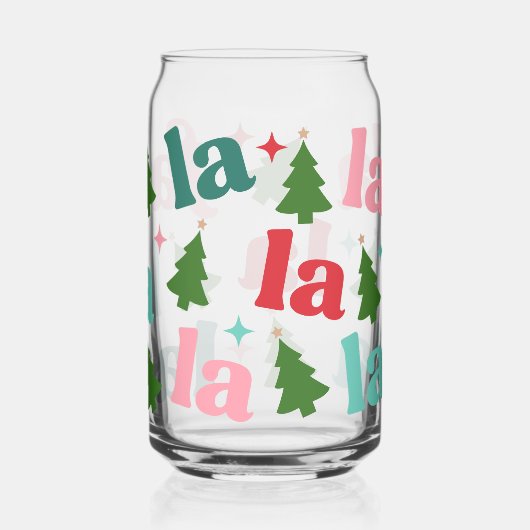 Retro Bright Christmas Tree Fa La La La Dosenglas (Rückseite)