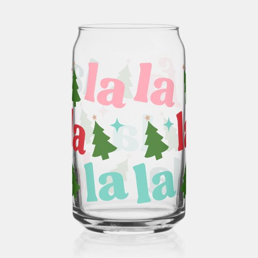 Retro Bright Christmas Tree Fa La La La Dosenglas (Rechts)