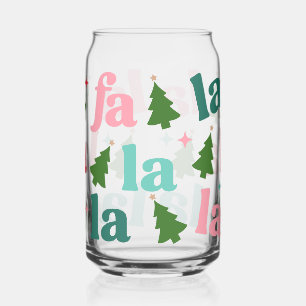 Retro Bright Christmas Tree Fa La La La Dosenglas