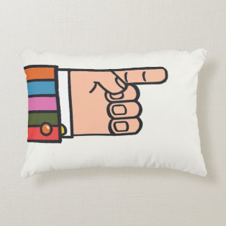 Retro Bright Fun Pointing Hand Pillow Dekokissen