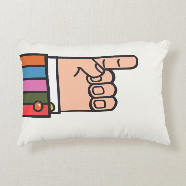 Retro Bright Fun Pointing Hand Pillow Dekokissen (Vorderseite)