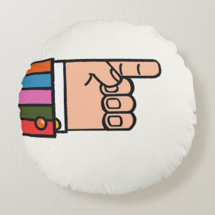 Retro Bright Fun Zeigefinger Runde Kissen
