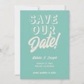 Retro Bright Funky Bold Modern Boho Einzigartige H Save The Date (Vorderseite)
