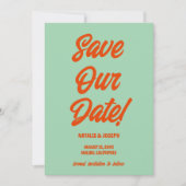 Retro Bright Funky Bold Modern Einzigartige Hochze Save The Date (Vorderseite)