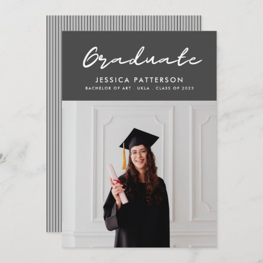 Retro Bright Graduate Ankündigung (Vorne/Hinten)