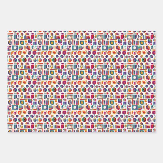 Retro Bright - Herbst, Winter Bright Subtil Abstra Geschenkpapier Set (Vorderseite 2)