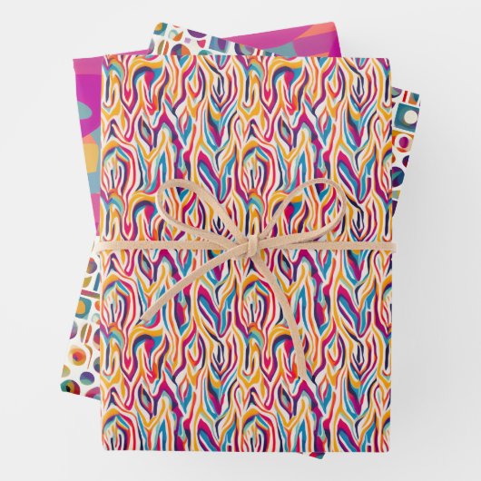 Retro Bright - Herbst, Winter Bright Subtil Abstra Geschenkpapier Set (Beispiel)