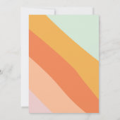 Retro Bright Mint Peach Orange Stripes Wedding Einladung (Rückseite)