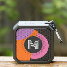 Retro Bright Orange Hot Pink Lila Black Art