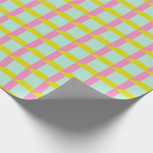Retro Bright Pastel Geometric Op Art Muster Geschenkpapier (Ecke)