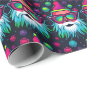 Retro Bright Pink Groovy Sonnenbrille Santa Geschenkpapier (Rolleneckpunkt)