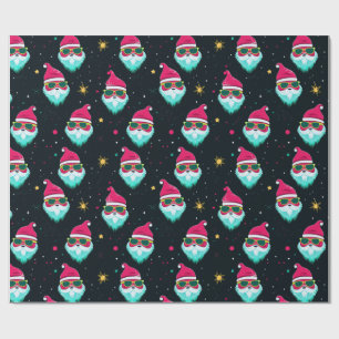 Retro Bright Pink Groovy Weihnachten Geschenkpapier