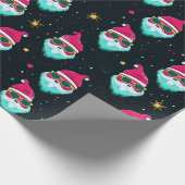 Retro Bright Pink Groovy Weihnachten Geschenkpapier (Ecke)