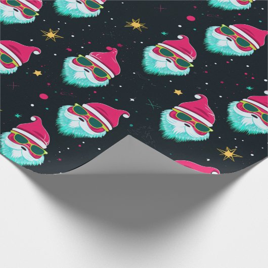 Retro Bright Pink Groovy Weihnachten Geschenkpapier (Ecke)