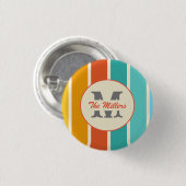 Retro Bright Summer Monogram Button (Vorne & Hinten)