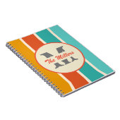 Retro Bright Summer Monogram Notizblock (Rechte Seite)