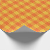 Retro Bright Summer Yellow Orange Preppy Kariert Geschenkpapier (Ecke)