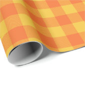 Retro Bright Summer Yellow Orange Preppy Kariert Geschenkpapier (Rolleneckpunkt)