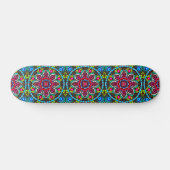 Retro Bright Tropical Floral Pattern Deck Skateboard (Horizontal)