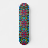Retro Bright Tropical Floral Pattern Deck Skateboard (Vorne)