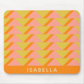 Retro Bright Yellow Orange Geometric Personalisier Mousepad (Vorne)