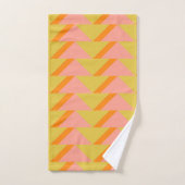 Retro Bright Yellow Orange geometrisches Muster Badhandtuch Set (Handtuch)