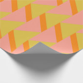 Retro Bright Yellow Orange geometrisches Muster Geschenkpapier (Ecke)