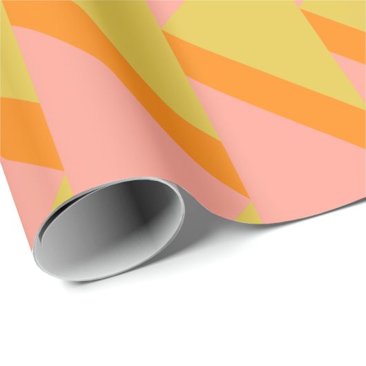 Retro Bright Yellow Orange geometrisches Muster Geschenkpapier (Rolleneckpunkt)