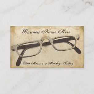 Retro-Brille Grungy-Papier-Geschäftskarte Visitenkarte