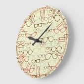 Retro Brillen-Hipster Große Wanduhr (Winkel)
