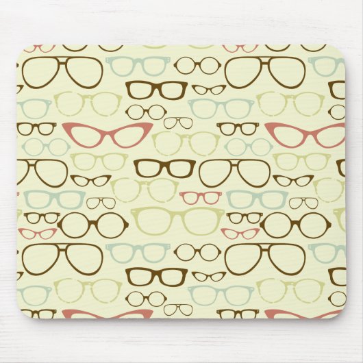 Retro Brillen-Hipster Mousepad (Vorne)