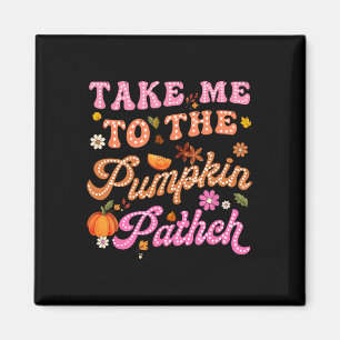 Retro bringen Sie mich zu den Blume des Pumpkappen Magnet