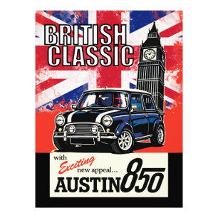 Retro Britische Klassiker Front Pop Art Fotodruck
