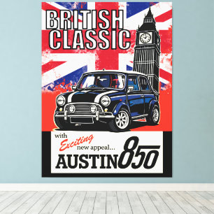 Retro britischer Oldtimer Front Pop Art Leinwanddruck