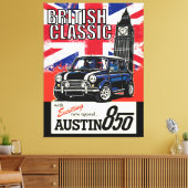 Retro britischer Oldtimer Front Pop Art Leinwanddruck (Insitu (Wohnzimmer))