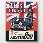 Retro britischer Oldtimer Pop-Art Vorderansicht Fotoplatte (Vorderseite)