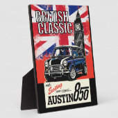 Retro britischer Oldtimer Pop-Art Vorderansicht Fotoplatte (Seite)