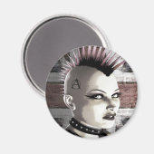 Retro British Punk Fashion Magnete Magnet (Vorderseite/Rückseite)